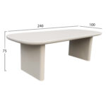 Τραπεζι Τραπεζαριας Fiber Cement Azami HM6600.02 Μπεζ 240x100x75υεκ. - Image 2