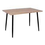 Τραπεζι Τραπεζαριας Paloma HM8334.01, 120x70χ76,5 Sonοma, Μαυρα Ποδια