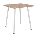 Τραπεζι Τραπεζαριας Paloma HM8335.02, 70χ70x76,5, Sonoma, Λευκα Ποδια