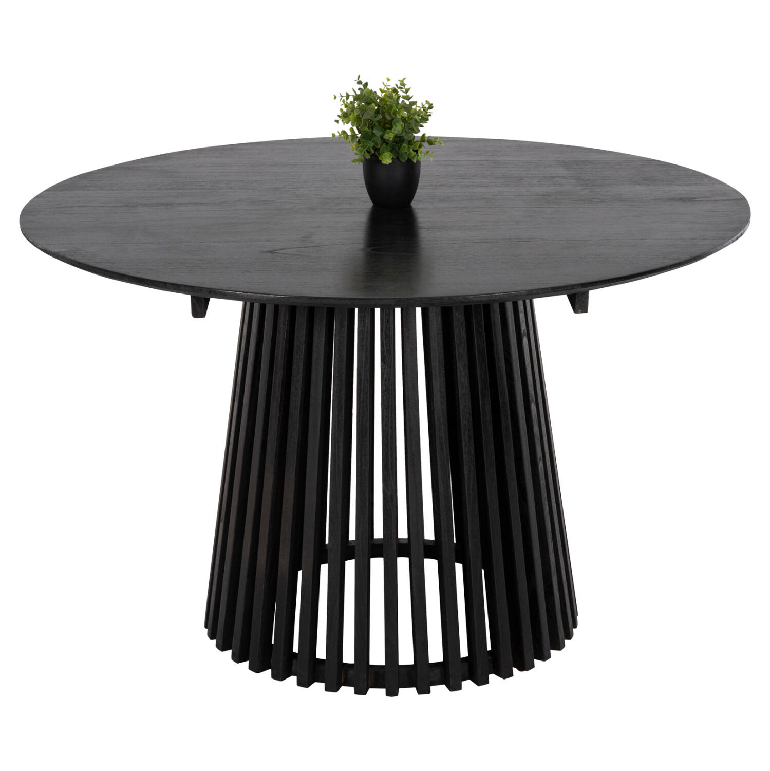 trapezi-trapezarias-fb9938812-masif-mind Τραπεζι Τραπεζαριας Frantz HM9388.12 Μασιφ Mindi Ξυλο Σε Μαυρο φ120x76,5υεκ. - Image 1