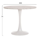 Τραπεζι Τραπεζαριας Rollo HM9421.11 Στρογγυλο White Marble φ90x74υεκ. - Image 2
