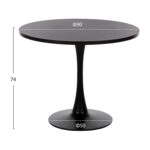 Τραπεζι Τραπεζαριας Rollo HM9421.12 Στρογγυλο Black Marble φ90x74υεκ. - Image 2