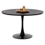 Τραπεζι Τραπεζαριας Rollo HM9422.12 Στρογγυλο Black Marble φ120x74yεκ.