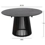 Τραπεζι Τραπεζαριας Frantz HM9457.12 Μασιφ Mindi Ξυλο Σε Μαυρο φ150x75υεκ - Image 2