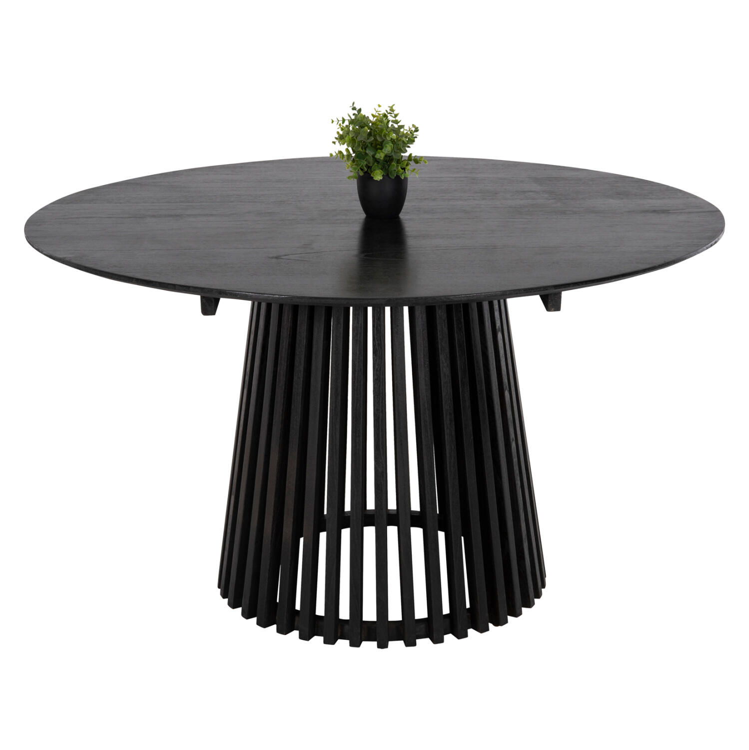 trapezi-trapezarias-fb9945712-masif-mind Τραπεζι Τραπεζαριας Frantz HM9457.12 Μασιφ Mindi Ξυλο Σε Μαυρο φ150x75υεκ - Image 1