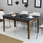 Τραπεζι Τραπεζαριας Standard HM9507.01 Μελαμινη Καρυδι-Ανθρακι Με Αποθ.χωρο 145x88x75yεκ. - Image 3