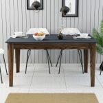 Τραπεζι Τραπεζαριας Standard HM9507.01 Μελαμινη Καρυδι-Ανθρακι Με Αποθ.χωρο 145x88x75yεκ. - Image 4