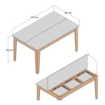 Τραπεζι Τραπεζαριας Standard HM9507.04 Μελαμινη Καρυδι Me Αποθhk.χωρο 145x88x75yεκ. - Image 2