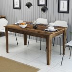 Τραπεζι Τραπεζαριας Standard HM9507.04 Μελαμινη Καρυδι Me Αποθhk.χωρο 145x88x75yεκ. - Image 3