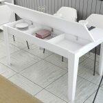 Τραπεζι Τραπεζαριας Standard HM9507.06 Μελαμινη Λευκη Με Αποθηκ.χωρο 145x88x75yεκ. - Image 5
