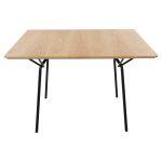 Τραπεζι Τραπεζαριας Trenk HM9614.01 MDF Με Καπλαμα Δρυος Φυσικο-Μαυρο Μεταλλο 120x120x75υεκ. - Image 4