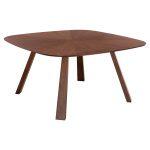 Τραπεζι Τραπεζαριας Riner HM9733 MDF Με Καπλαμα Καρυδιας 150x150x75υ Εκ. - Image 4