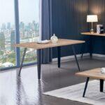 Τραπεζι Τραπεζαριας Fylliana FL1564 Sonoma MDF Με Μαυρα Ποδια 180x90x75εκ - Image 2