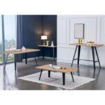Τραπεζι Τραπεζαριας Fylliana FL1564 Sonoma MDF Με Μαυρα Ποδια 180x90x75εκ - Image 6