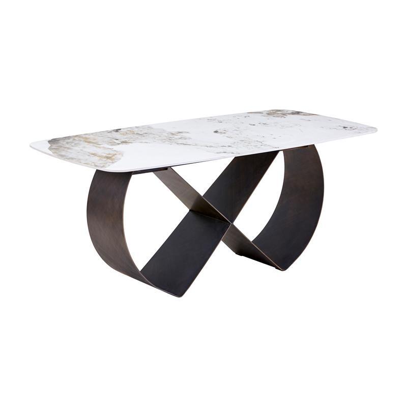 trapezi-trapezarias-fylliana-fl0066-me-keramiki-epifaneia-se-leyko-marmaro-kai-mpronze-podia-160x90x75ek1754382911 Τραπεζι Τραπεζαριας Fylliana FL0066 Με Κεραμικη Επιφανεια Σε Λευκο Μαρμαρο Και Μπρονζε Ποδια 180x90x75εκ - Image 1