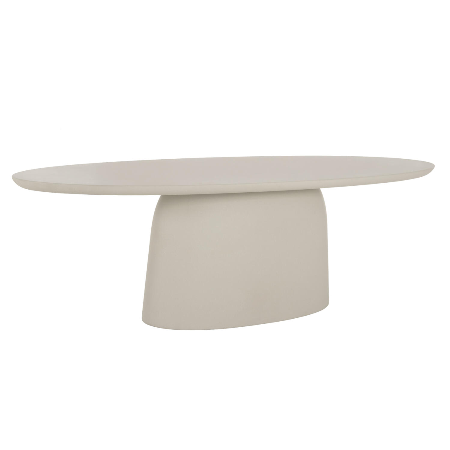 trapezi-trapezarias-obal-fb9657602-mpez- Τραπεζι Τραπεζαριας Fiber Cement Οβαλ Breccan HM6576.02 Μπεζ 200x100x75υεκ. - Image 1