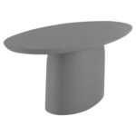 Τραπεζι Τραπεζαριας Fiber Cement Οβαλ Breccan HM6577.01 Γκρι 240x100x75υεκ. - Image 5