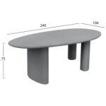 Τραπεζι Τραπεζαριας Fiber Cement Οβαλ Volpe HM6599.01 Γκρι 240x106x75υεκ - Image 2
