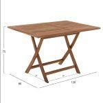 Τραπεζι Τραπεζαριας Kendall Πτυσσομενο HM9542 Teak Σε Φυσικο Χρωμα 120x80x75yεκ. - Image 2