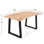 Τραπεζι Τραπεζαριας Sofia Slim HM8500.21 Μασιφ Ξυλο Ακακιας 160x92x78υεκ. - Image 2