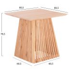 Τραπεζι Τραπεζαριας Τετραγωνο Frantz HM9458.01 Μασιφ Mindi Ξυλο 80,5x80,5x78,5yεκ. - Image 2