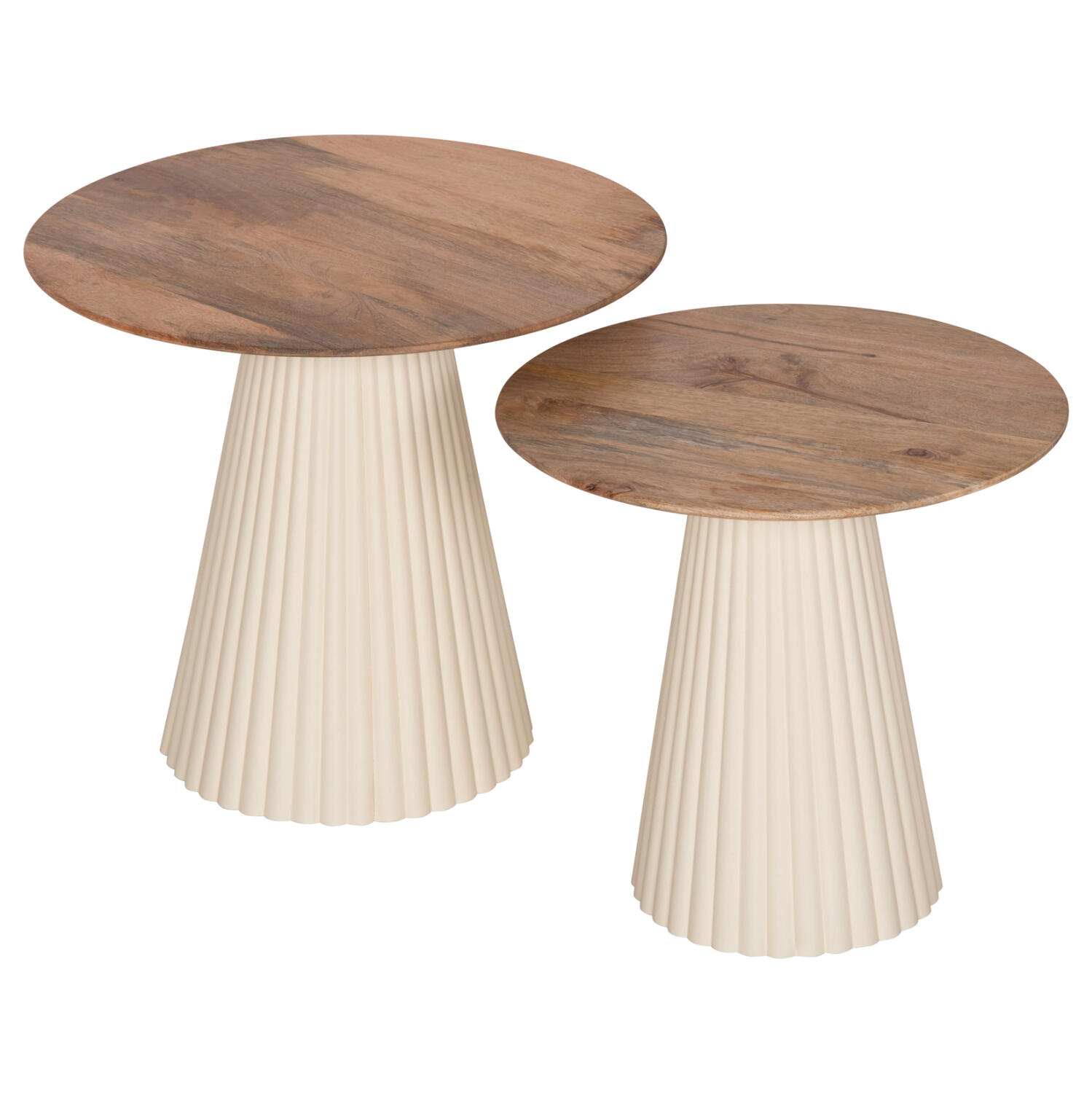 trapezia-salonioy-2tmch-fb99925-metalbas Τραπεζιa Σαλονιου 2τμχ Foldy HM9925 Μεταλ.βαση Εκρου-Στρογγυλο Top Mango φ40 & φ48 - Image 1
