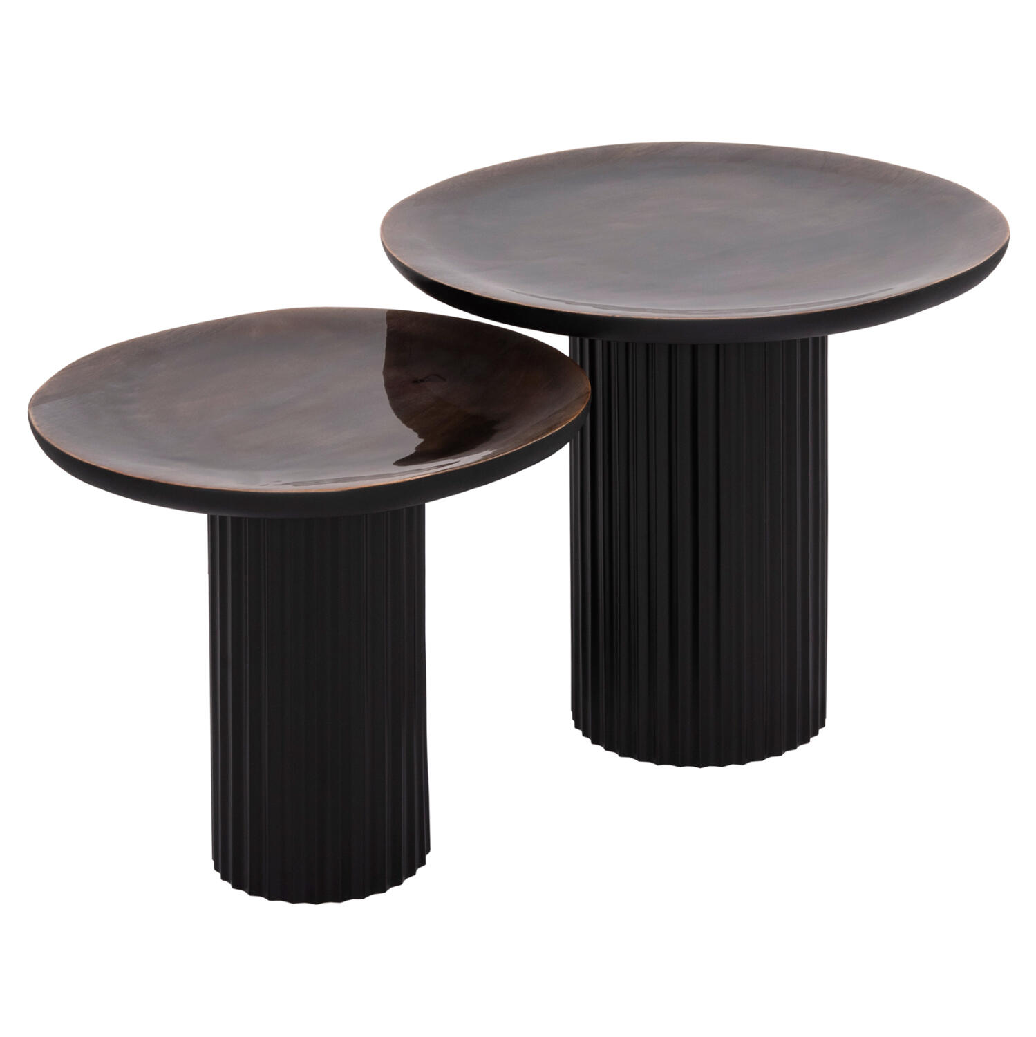 trapezia-salonioy-2tmch-fb99999-xylo-man Τραπεζιa Σαλονιου 2τμχ Elaf HM9999 Ξυλο Mango Εμαγιε-Μεταλλικες Βασεις - Image 1