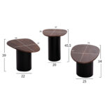 Τραπεζιa Σαλονιου 3τμχ Pebbles HM18004 Mango Top-Μεταλλικες Μαυρες Βασεις - Image 2