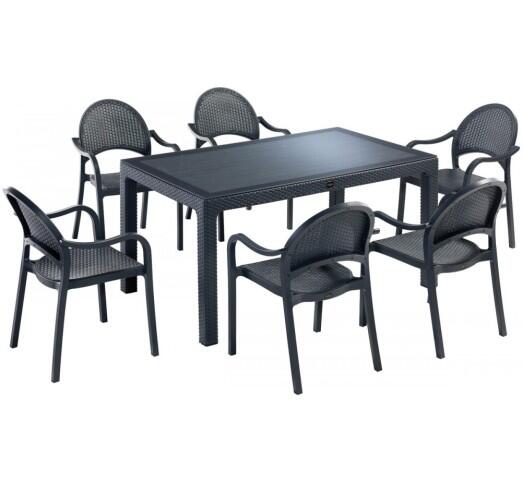 tropic-trapezaria-s-7-90x150-28942-102861 Tropic Tραπεζαρία σετ 7τμχ 90x150cm Ανθρακί - Image 1