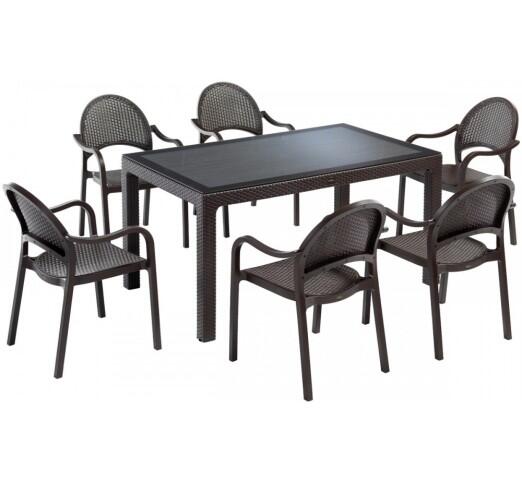 tropic-trapezaria-s-7-90x150-28942-102862 Tropic Tραπεζαρία σετ 7τμχ 90x150cm Καφέ - Image 1