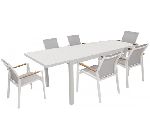 valetta-set-alouminiou-7tmch-me-epekteinomeno-trapezi-28717-118731 Valetta S/7 White Aλουμινίου με επεκτεινόμενο Τραπέζι - Image 1