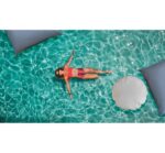 Waterproof Round Beige Πουφ Υφασμάτινο - Image 2