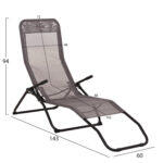 Ξαπλωστρα Κουνιστη Swingsand HM6553.01 Γκρι Textilene--Μαυρο Μεταλλο 143x60x94υεκ - Image 2