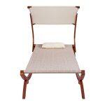 Ξαπλωστρα Παραλιας Ξυλινη Καρυδι-Μπεζ Με Σκιαστρο Colby HM5671.02 105x221x162υ Εκ. - Image 3