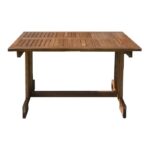 Ξυλινο Τραπεζι Κηπου Fylliana Borneo Καρυδι Χρωμα 140x80x72εκ - Image 2