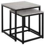 Ζιγκον Grelay 2 Τεμ MDF Οψη Μαρμαρου & Μεταλλο HM8762.12 45χ45χ50εκ. & 37χ37χ43 Εκ. - Image 10