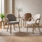 Καρεκλα Τραπεζαριας Fylliana FL6427 Καφε Υφασμα 57x56x83εκ - Image 3
