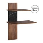 Ραφι Τοιχου 2 Θεσεων Fylliana Miami Tobacco Με Black Marble Χρωμα 80x26x100εκ