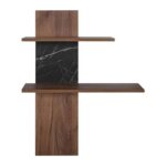 Ραφι Τοιχου 2 Θεσεων Fylliana Miami Tobacco Με Black Marble Χρωμα 80x26x100εκ - Image 3